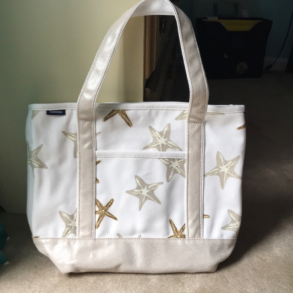 Lands End starfish tote bag